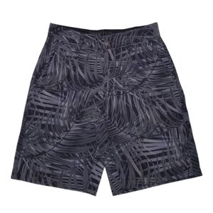 Distortion Palm Leaf Print Shorts